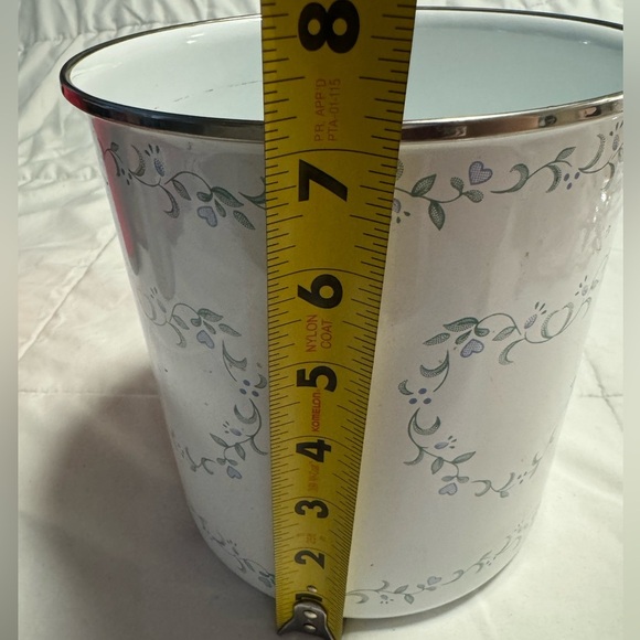 Cornell Enamel Utensil Spoon Holder Unique Floral Heart Scroll Design Thailand - Picture 8 of 9